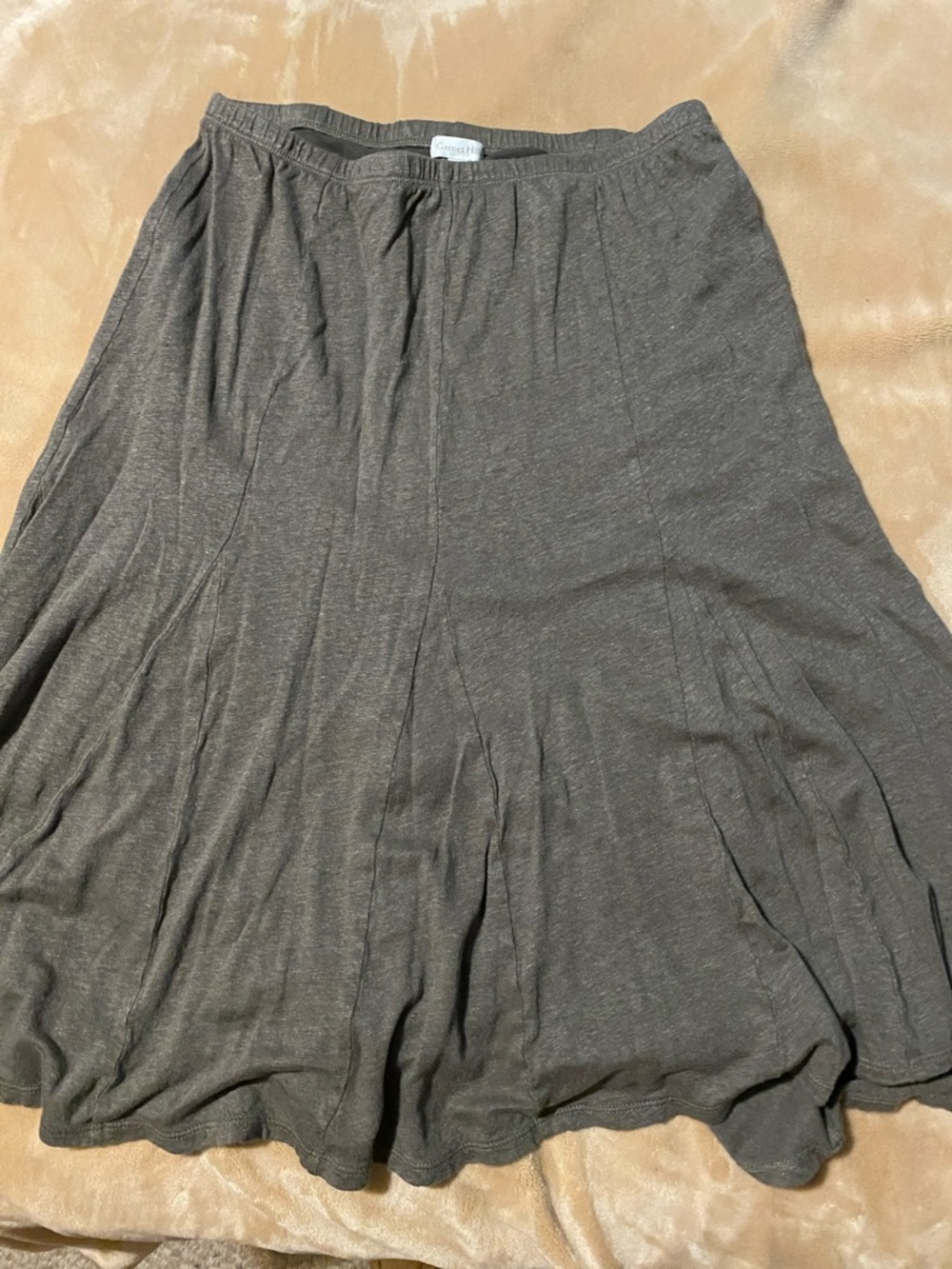 Garnet Hill Brown Midi Skirt Sz M